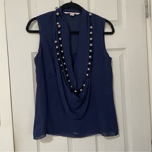 Diane von Furstenburg silk chiffon beaded blouse